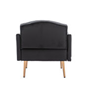 Black pu accent chair with rose golden feet by La Spezia additional picture 10