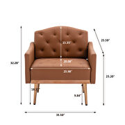 Brown pu accent chair with rose golden feet by La Spezia additional picture 11