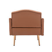 Brown pu accent chair with rose golden feet by La Spezia additional picture 3