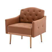 Brown pu accent chair with rose golden feet by La Spezia additional picture 6