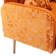 Orange velvet upholstery accent loveseat with metal feet by La Spezia additional picture 2