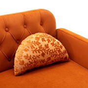 Orange velvet upholstery accent loveseat with metal feet by La Spezia additional picture 11