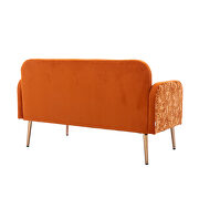 Orange velvet upholstery accent loveseat with metal feet by La Spezia additional picture 9