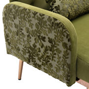 Green velvet upholstery accent loveseat with metal feet by La Spezia additional picture 7