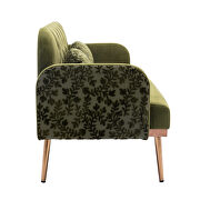 Green velvet upholstery accent loveseat with metal feet by La Spezia additional picture 8