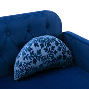Navy velvet upholstery accent loveseat with metal feet by La Spezia additional picture 11