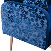 Navy velvet upholstery accent loveseat with metal feet by La Spezia additional picture 3