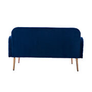 Navy velvet upholstery accent loveseat with metal feet by La Spezia additional picture 6