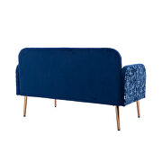 Navy velvet upholstery accent loveseat with metal feet by La Spezia additional picture 10