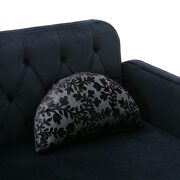 Black velvet upholstery accent loveseat with metal feet by La Spezia additional picture 5