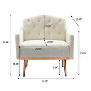 White teddy fabric  accent chair with rose golden feet by La Spezia additional picture 11
