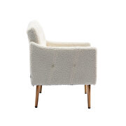 White teddy fabric  accent chair with rose golden feet by La Spezia additional picture 6