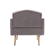 Gray teddy fabric accent chair with rose golden feet by La Spezia additional picture 3