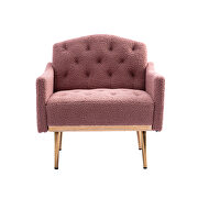 Brush pink teddy  fabric accent chair with rose golden feet by La Spezia additional picture 2