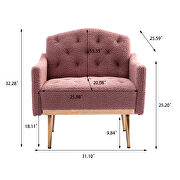 Brush pink teddy  fabric accent chair with rose golden feet by La Spezia additional picture 13