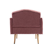Brush pink teddy  fabric accent chair with rose golden feet by La Spezia additional picture 3