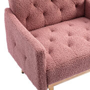 Brush pink teddy  fabric accent chair with rose golden feet by La Spezia additional picture 5