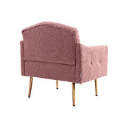 Brush pink teddy  fabric accent chair with rose golden feet by La Spezia additional picture 6