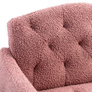 Brush pink teddy  fabric accent chair with rose golden feet by La Spezia additional picture 9