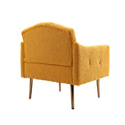 Mustard teddy fabric accent chair with rose golden feet by La Spezia additional picture 4
