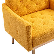 Mustard teddy fabric accent chair with rose golden feet by La Spezia additional picture 8