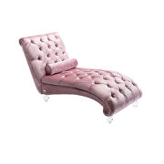 Pink velvet leisure concubine sofa with acrylic feet by La Spezia additional picture 2