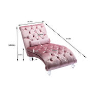 Pink velvet leisure concubine sofa with acrylic feet by La Spezia additional picture 11