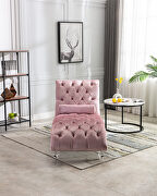 Pink velvet leisure concubine sofa with acrylic feet by La Spezia additional picture 4