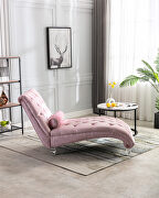 Pink velvet leisure concubine sofa with acrylic feet by La Spezia additional picture 8