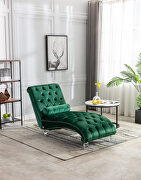 Emerald velvet leisure concubine sofa with acrylic feet by La Spezia additional picture 2
