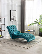 Teal velvet leisure concubine sofa with acrylic feet by La Spezia additional picture 2