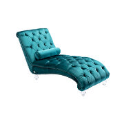 Teal velvet leisure concubine sofa with acrylic feet by La Spezia additional picture 11