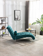 Teal velvet leisure concubine sofa with acrylic feet by La Spezia additional picture 12