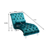 Teal velvet leisure concubine sofa with acrylic feet by La Spezia additional picture 13