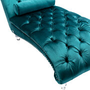 Teal velvet leisure concubine sofa with acrylic feet by La Spezia additional picture 3