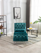 Teal velvet leisure concubine sofa with acrylic feet by La Spezia additional picture 10