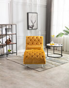 Mustard velvet leisure concubine sofa with acrylic feet by La Spezia additional picture 2