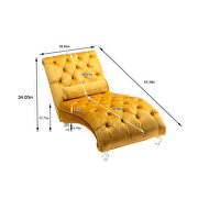 Mustard velvet leisure concubine sofa with acrylic feet by La Spezia additional picture 11