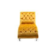 Mustard velvet leisure concubine sofa with acrylic feet by La Spezia additional picture 5