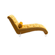 Mustard velvet leisure concubine sofa with acrylic feet by La Spezia additional picture 6