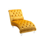 Mustard velvet leisure concubine sofa with acrylic feet by La Spezia additional picture 7