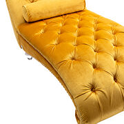 Mustard velvet leisure concubine sofa with acrylic feet by La Spezia additional picture 9