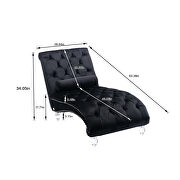 Black velvet leisure concubine sofa with acrylic feet by La Spezia additional picture 12