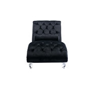 Black velvet leisure concubine sofa with acrylic feet by La Spezia additional picture 4