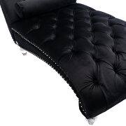 Black velvet leisure concubine sofa with acrylic feet by La Spezia additional picture 5
