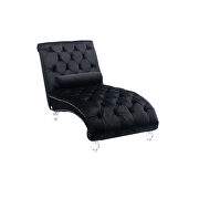 Black velvet leisure concubine sofa with acrylic feet by La Spezia additional picture 8