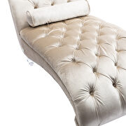 Beige velvet leisure concubine sofa with acrylic feet by La Spezia additional picture 11