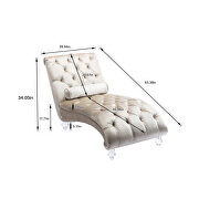 Beige velvet leisure concubine sofa with acrylic feet by La Spezia additional picture 12