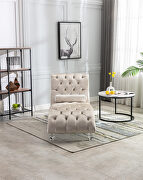 Beige velvet leisure concubine sofa with acrylic feet by La Spezia additional picture 3