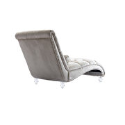 Beige velvet leisure concubine sofa with acrylic feet by La Spezia additional picture 5